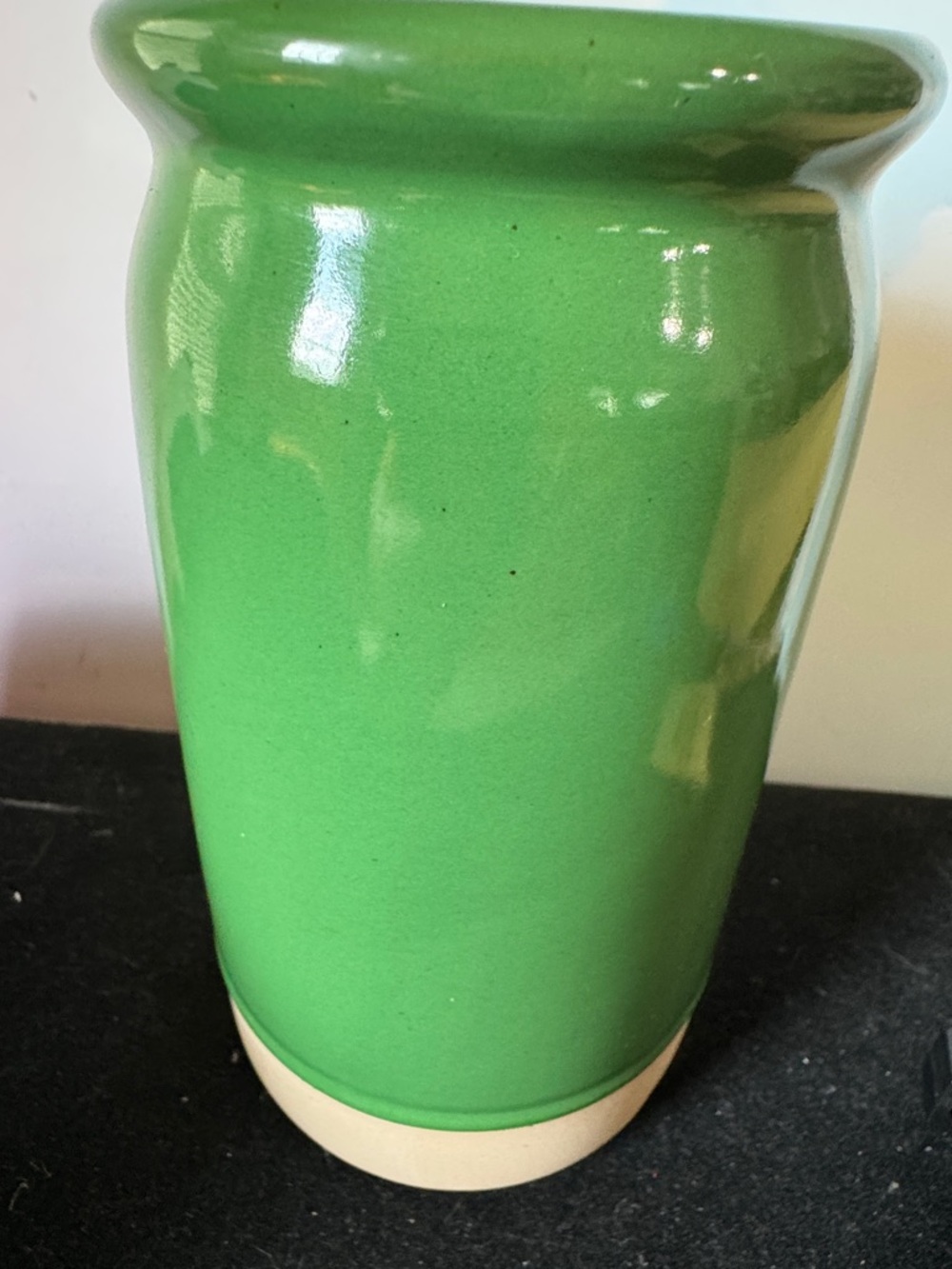Green Ceramic Flower Utensil Holder - Picture 3 of 4
